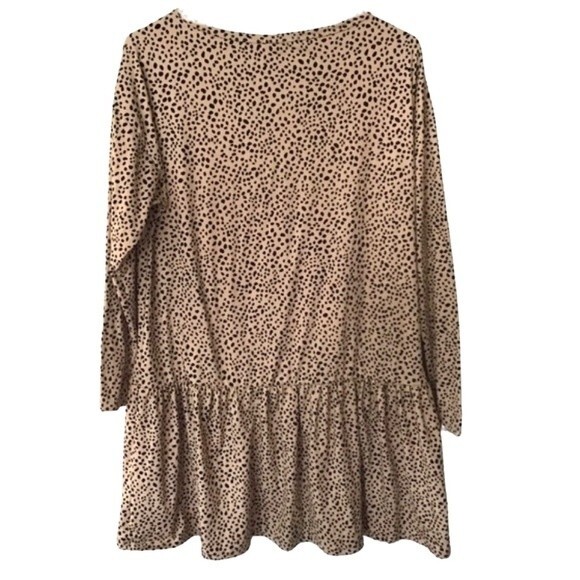 Lush long sleeve leopard animal print drop waist dress size large - Picture 8 of 8